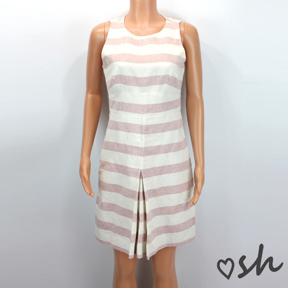 J. Crew Dresses & Skirts - J. Crew Linen Blend Stripe Basket-Weave Dress - 6